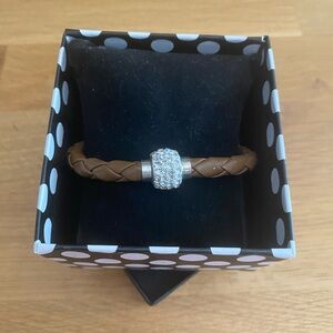 Faux Leather Bracelet with Silver Detail